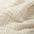 thumbnail image 5 of Soft 100% Cotton Knitted Throw Blanket for Couch Home Office Hotel Blanket Beige 50"x60", 5 of 7