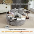 thumbnail image 4 of Homefun 55" Oversize Round Chair Couch Lounge Chaise Indoor,Comfy Boneless Sleeper Sofa Bed with 5 Pillows for Reading LivingRoom(Light Grey), 4 of 9