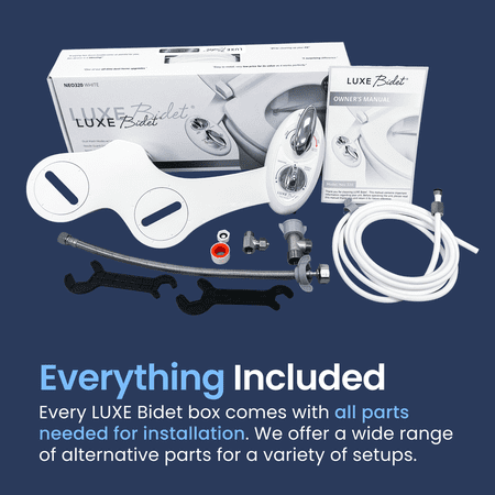 LUXE Bidet NEO 320 - Hot and Cold Water Bidet Attachment, Self-Cleaning, Rear and Feminine Wash White