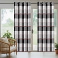 thumbnail image 5 of Black Grey Plaid Outdoor Curtains for Patio Waterproof, Grommet Outdoor Privacy Panels, Modern Abstract Ombre Gingham Checkered Weatherproof Outside Curtains for Porch/Cabana 54"Wx108"L, 2 Panel, 5 of 8