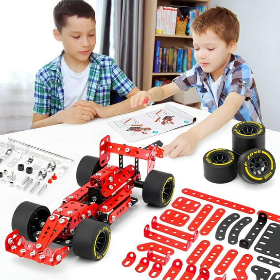 BESTSKY Toys For Low Age Boys Building Car Metal Model Kits STEM Building Toys Model Car Kits For Boys 8-12 Erector Set Car Metal Building Blocks For Kids Boys 8 9 10 11 12-16 Years Old