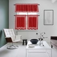 thumbnail image 4 of Red Retro Greek Key Kitchen Curtains Sets for Windows 24 Inch Length, Geometric Greece Ancient Rustic Rod Pocket Window Treatments Tier Curtains and Valances Set for Bedroom/Bathroom, 4 of 8