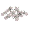 thumbnail image 1 of KLKCMS 12 Pcs Pendentif Breloques Ajourées en Alliage à Filigrane avec Perles en Verre Cristal Pendantes Rose, 1 of 9