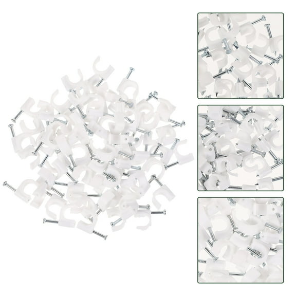 FESTFENDS 500Pcs PE Plastic Cable Clips Nail In Cable Clips Wall Installation
