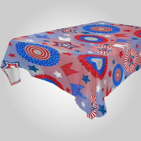 

SKYSONIC Independence Day Rectangle Tablecloth Spill-Proof Polyester Table Cloth Table Cover for Kitchen Dining Picnic Holiday Party Decoration 60x120 Inch