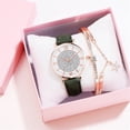 thumbnail image 3 of Xihbxyly Venta de liquidación Conjunto de reloj de cuarzo con pulsera de estrella y esfera de diamantes con anillo interior y correa para mujer, 3 of 4