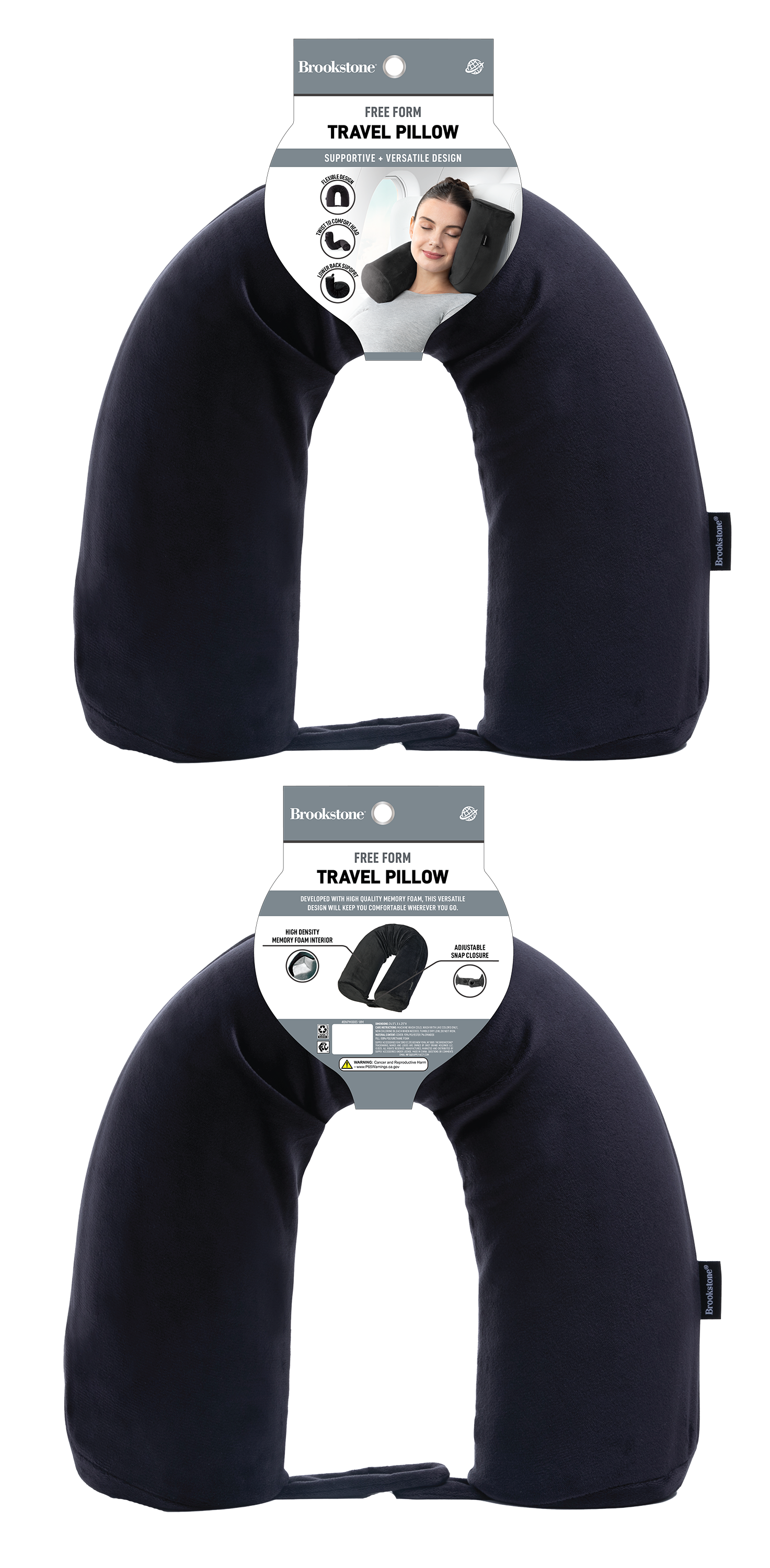 Brookstone Adjustable Memory Foam Travel Neck Pillow photo 8