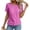Hot Pink, variant on Josdec Women's Cotton Linen Blend Round Neck Short Sleeve Side Button Detail Casual Summer Beach Vacation Top S-XXXL
