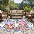 thumbnail image 4 of Round Rug 7Ft Washable Non-Slip, Blue Purple Gnomes Circle Area Rugs for Living Room Bedroom, Spring Country Hydrangea Flower Leaf Indoor Floor Mats Carpet Runner for Home Decor Aesthetic, 4 of 8
