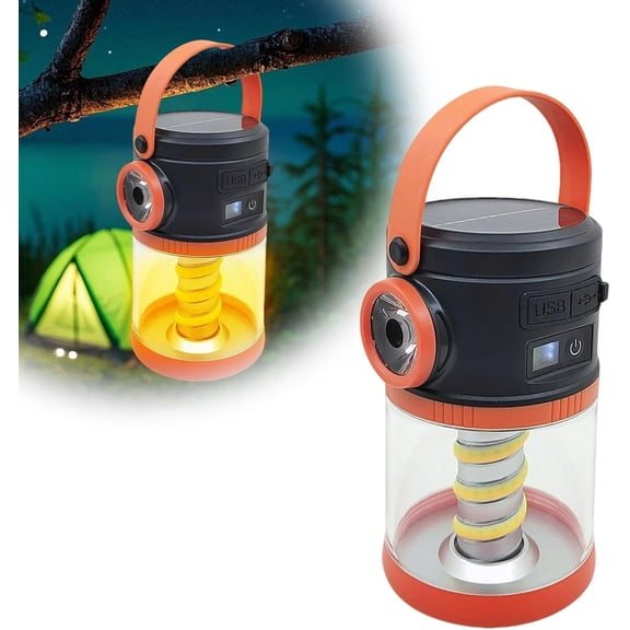 Camping Lights, Rechargeable Battery Emergency Lights for Power Outages,2 Colors,IPX4 Waterproof Portable Flashlight Camping Tent Light for Home or Hurricane Hiking (Orange)
