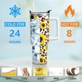thumbnail image 3 of Sunflower Floral Gifts Cup for Women Men, 40oz Tumbler with Handle and Straw Lid, Sun Flower Print Lover Stainless Steel Water Bottle Mug (1PC), 3 of 6