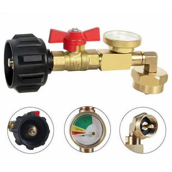1Lb To 20Lb Tank Propane Refill Adapter With Gauge And ON-Off Control Valve