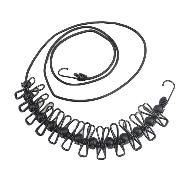 Sonducket Tendedero de ropa, colgador de secado, accesorio de fijación para tendedero de ropa carpas Negro