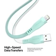 thumbnail image 5 of Powertek MFi USB-A to Lightning Two-Tone Pastel Fast Charge Cable, 6 ft, Mint, 5 of 8