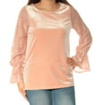 thumbnail image 3 of Kensie Womens Lace Sleeve Knit Blouse, Pink, Small, 3 of 4