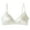 White, variant on ,Women’s V-Plunge Satin Wireless Bras Smoothing Breathable Bra Seamless Sweet Spaghetti Strap Bralette Black XL