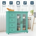 thumbnail image 6 of Costway Buffet Sideboard Table Kitchen Storage Cabinet w/ Drawers & Doors Green, 6 of 10