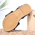thumbnail image 6 of Black Girls Kids Flat Sandals Non-Slip PU Faux Leather Open Toe Floral Pearl Hook & Loop Summer Dress Shoes,Size 2, 6 of 8