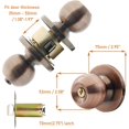 thumbnail image 3 of Perilla de puerta de bola para exteriores con perilla de puerta de cerradura con llave para privacidad perilla de bola para entrada de baño dormitorio bola estándar bronce aceitado esquí esquí Gafas de esquí, 3 of 5