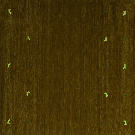 Ahgly Company Indoor Square Abstract Green Contemporary Area Rugs, 3' Square