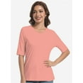 thumbnail image 3 of Women's Short Sleeve V Neck Casual Basic Solid Color Pullover Lightweight Soft Knit T-Shirt Tops, 3 of 5