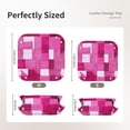 thumbnail image 3 of Multi-Size Leather Tray Four Corners Four Button Design Anti-Scratch Waterproof Convenient Cleaning Convenient Storage Pink Abstract Houndstooth Hand-Drawn Sketch_1 Medium, 3 of 8