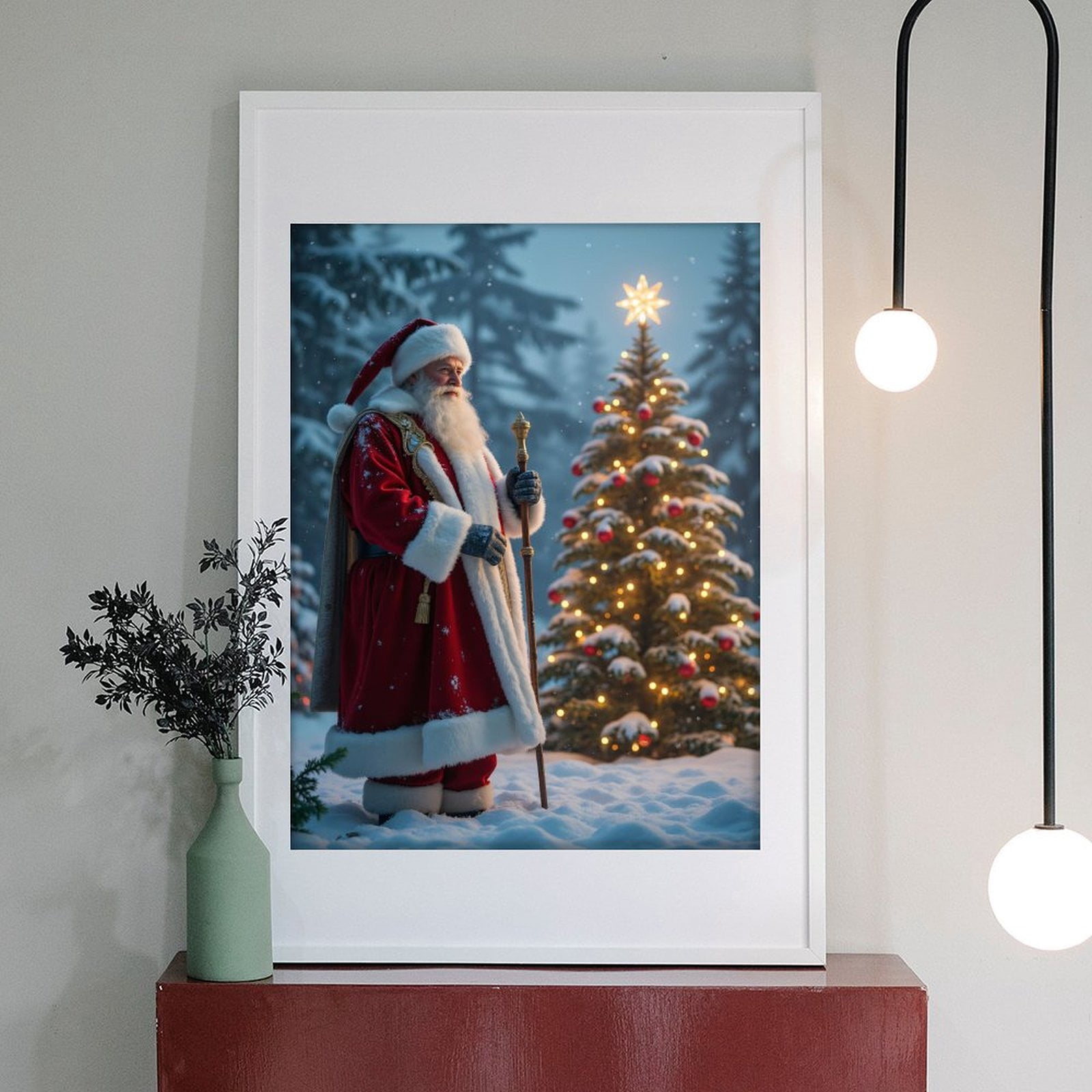 Diamond Art Kit for Adults, Santa Claus Christmas Tree Snowy Night Diamond Painting for Adults Beginners, DIY Diamond Art Painting Kits, 5D Diamond Painting Crafts for Home Decor 12x16 Frameless