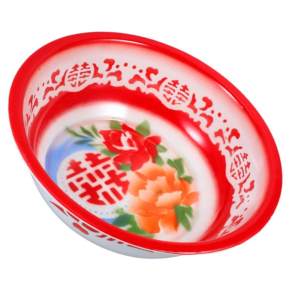 OUNONA Vintage Style Enamel Kitchen Bowl for Washing Vegetables, Multi-Purpose Enamel Basin, 1 Set