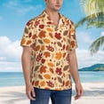 thumbnail image 3 of Susaid Autumn Leaves 2 Print Hawaiian Shirts for Men Women,Hawaiian Summer Short-Sleeve Casual Relaxed-Fit Button-Down,Medium, 3 of 7