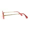 thumbnail image 4 of 90s Classic OG Rapper Rimless Pop Color Lens Sunglasses Gold Fuchsia, 4 of 4