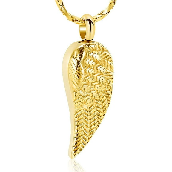 Angel Wing Urn Necklaces for Ashes for Women Men Cremation Pendant Necklace for Ashes Stainless Steel Memorial Jewelry
