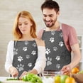 thumbnail image 3 of Grey Dog Paw Footprint Apron-Garden Aprons for Women with Pockets-Cotton Linen Waterproof Kitchen Cooking Gardening Aprons Adjustable for Kitchen,Cooking,BBQ and Salon 33x27 Inch, 3 of 7