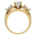 thumbnail image 4 of Clara Pucci 18K Yellow Gold Round Cut 1Ct Synthetic Moissanite Engagement Ring + Matching Band - Luxury Box Included, 4 of 7