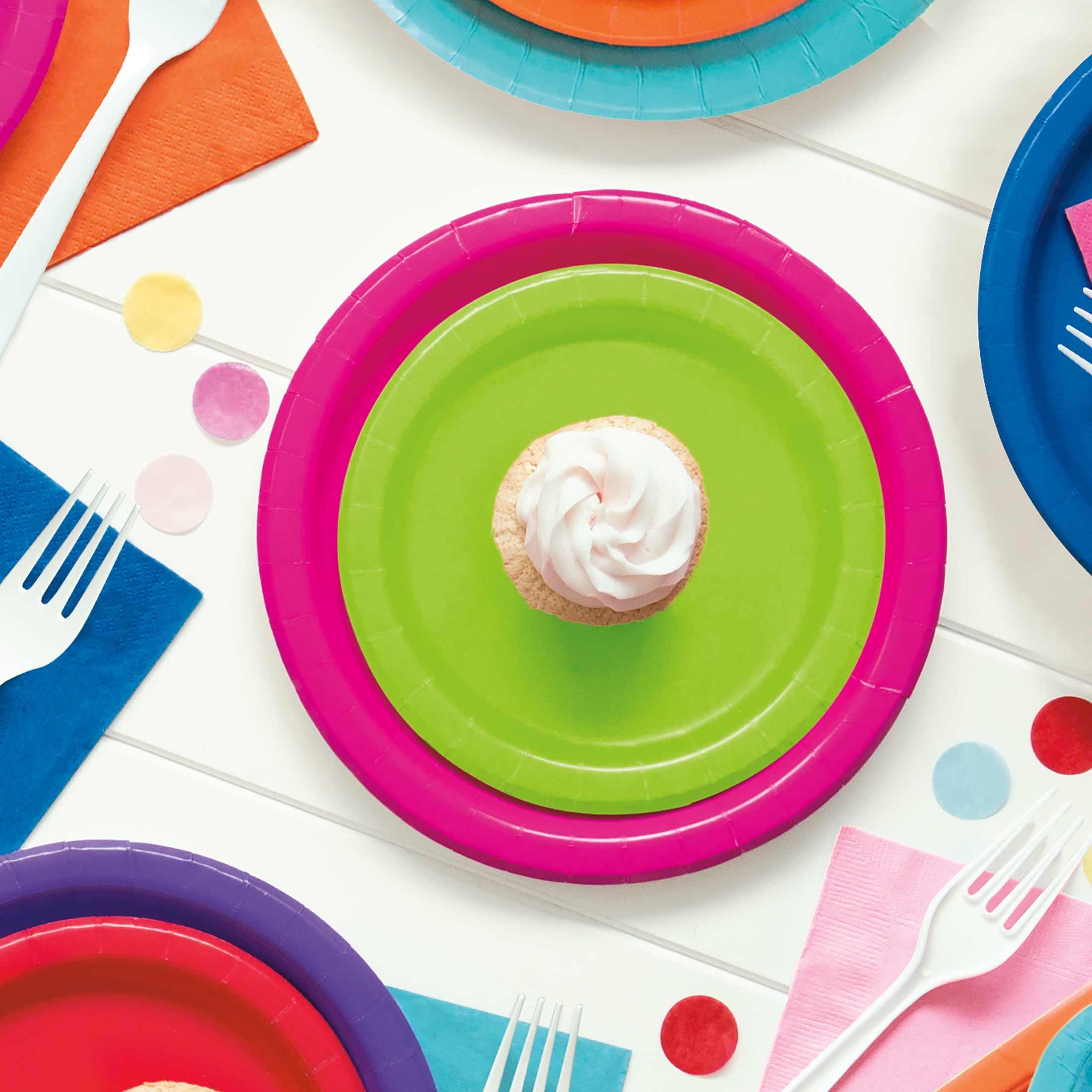 (2 pack) 70CT 7IN Green Paper Dessert Plates by Way To Celebrate