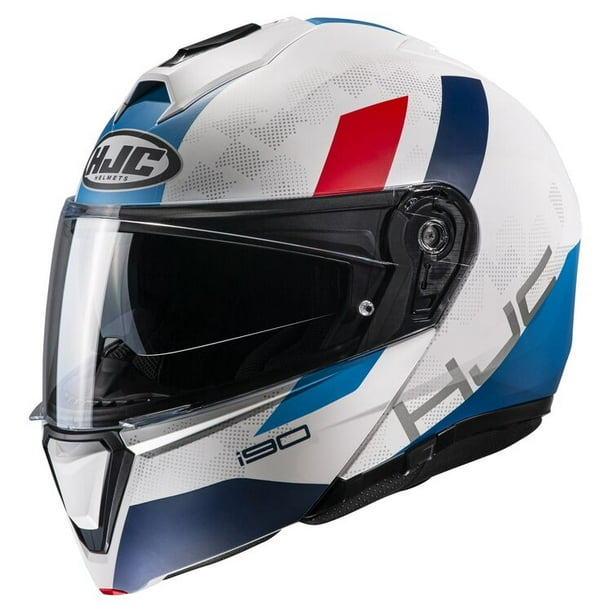 HJC i90 Syrex Helmet Semi-Flat Blue/Red (MC-21SF) (Small, White