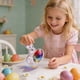 thumbnail image 4 of Decoraciones de Pascua, adornos de Pascua, decoraciones de escritorio de acrílico de conejo de Pascua, lindas figuras de conejo con huevo colorido para rellenar canastas de Pascua, regalos para niños,, 4 of 5