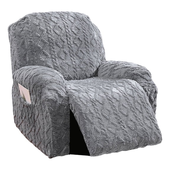 Plushie Geometric Jacquard Recliner Chair Cover Set, Soft Sofa Slipcover Elastic