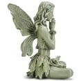 thumbnail image 3 of Napco Zen Flower Fairy Pale Green 11 Inch Resin Stone Outdoor Garden Statue, 3 of 3