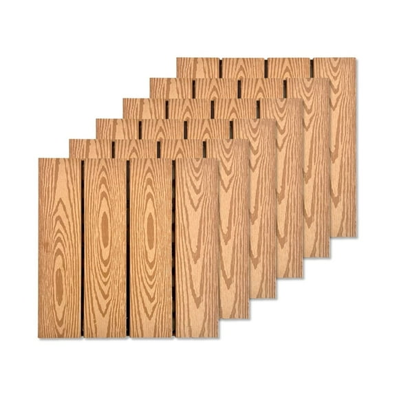 Piso Deck Madera Natural Wpc Modular Jardín 30x30cm Fácil Instalación 6pzs