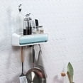 thumbnail image 2 of Estantes de cocina Estantes de almacenamiento montados en la pared sin perforaciones Estante para cuchillos Estante para especias Estantes para suministros de cocina Estantes de cocina (gris claro), 2 of 5