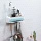 thumbnail image 2 of Estantes de cocina Estantes de almacenamiento montados en la pared Sin agujeros Estantes Estante para cuchillos Estante para especias Estantes para suministros de cocina Estantes de cocina (azul claro) ER, 2 of 5
