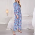 thumbnail image 3 of Lsque Strawberry And Flowers Pattern Long Sleeve Pajama Set for Women - Soft 2-Piece Sleepwear and Loungewear Set with Pockets, Comfy Nightwear-XX-Large, 3 of 7