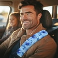 thumbnail image 3 of Uorisanigo Blue Hibiscus Flowers Seatbelt Covers Facecloth Universal Car Seat Belt Pads Cover Soft Comfort Shoulder Strap Pads Seatbelt Shoulder Pad 2 PCS for Car Interior Accessorie, 3 of 7