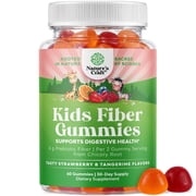 Natures Craft Prebiotic Fiber Gummies for Kids Digestive Health, Orange and Mixed Berry, 60 Count