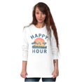thumbnail image 3 of Happy Hour Beach Vacay Vibes Drinking Plus Size Long Sleeve Graphic Tee Shirt Brisco Brands 2X, 3 of 5
