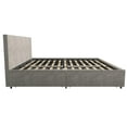 Novogratz Kelly Upholstered Bed with Storage Drawers, Light Gray Velvet