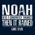 thumbnail image 5 of Wild Bobby Noah Was A Conspiracy Theorist Inspirational/Christian Women Graphic Long Sleeve Tee, Navy, Large, 5 of 5