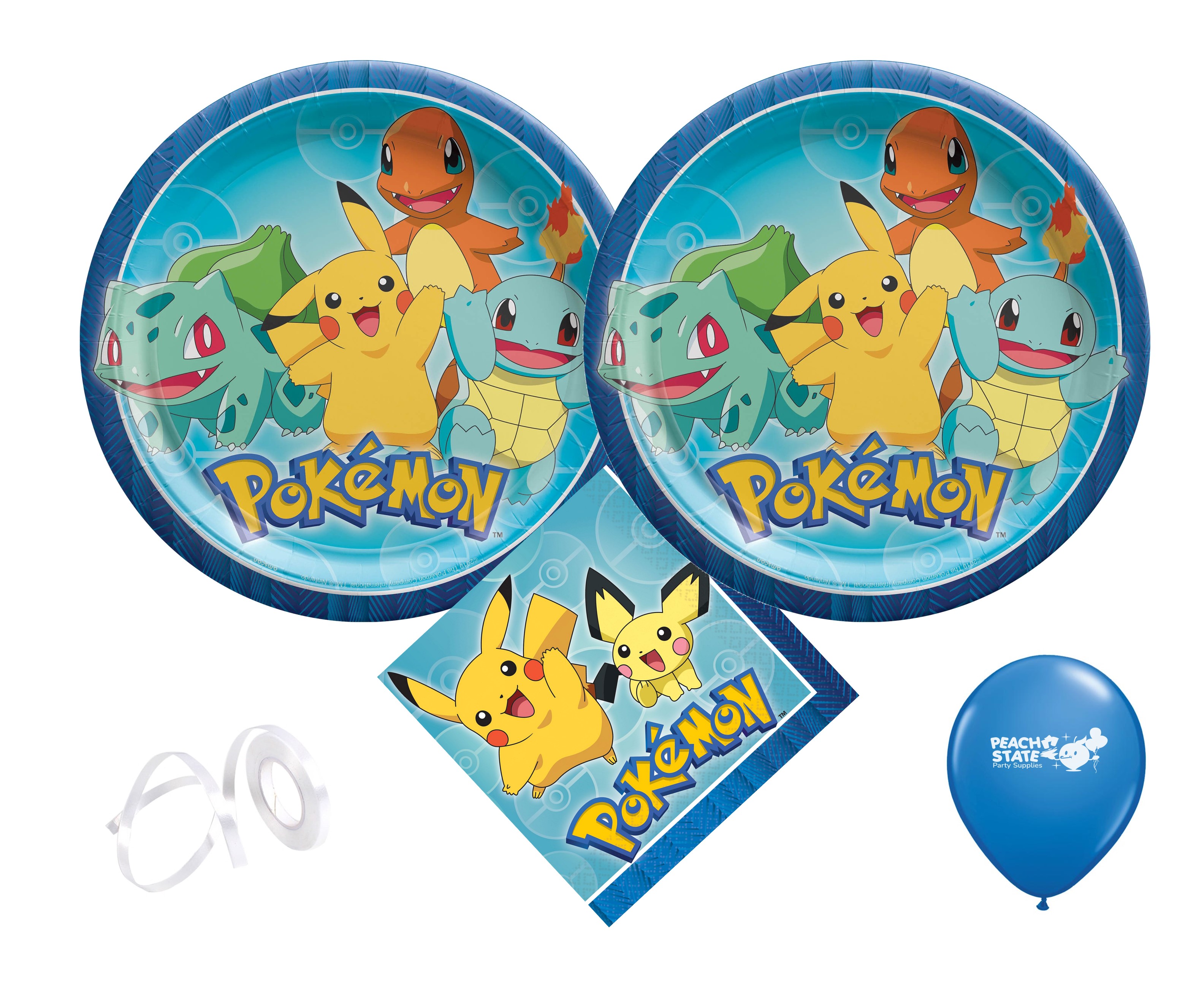 Pokemon Birthday Party Supplies Bundle with Pokemon Plates and Pokemon  Napkins
