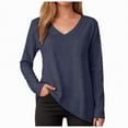 thumbnail image 3 of Towmus Womens Long Sleeve Shirts V Neck Casual Tops Loose Dressy Basic Fall Fashion Trendy Outfits Winter Clothes, 3 of 6