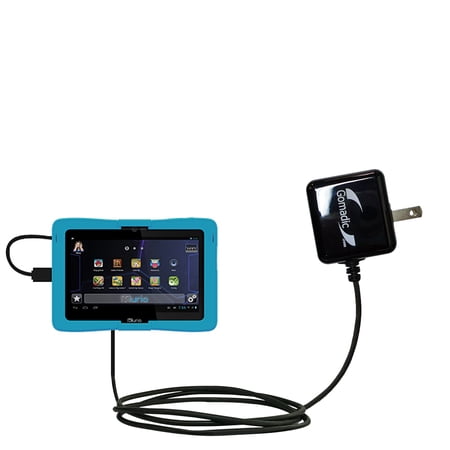 Gomadic Intelligent Compact AC Home Wall Charger suitable for the KD Interactive Kurio 10S - High output power with a convenient, foldable plug design